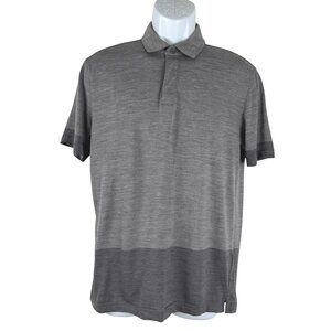 Z Zegna Techmerino Polo Shirt Mens Medium‎ Gray Wool Short Sleeve TP-3388